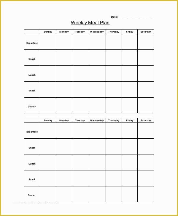 Free Word Document Menu Templates Of Weekly Menu Templates Invitation Template