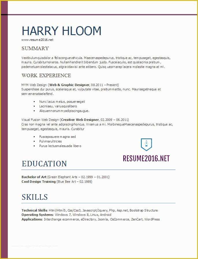 Free Word Resume Templates 2017 Of Resume Template 2017