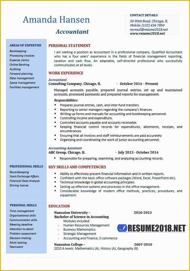 Free Word Resume Templates 2018 Of Accountant Resume Examples 2018 Resume 2018