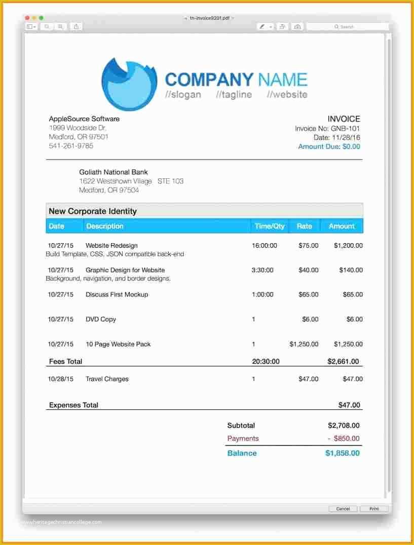 Free Word Templates for Mac Of 7 Invoice Templates for Mac