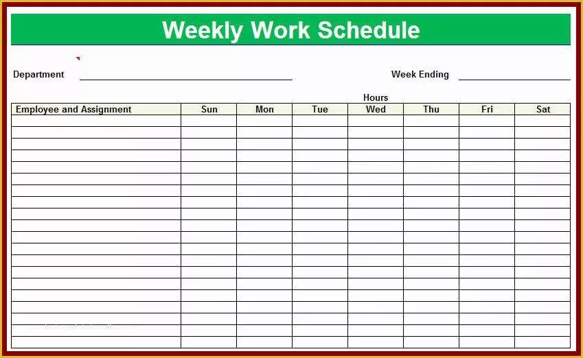 Free Work Calendar Template Of Blank Employee Schedule