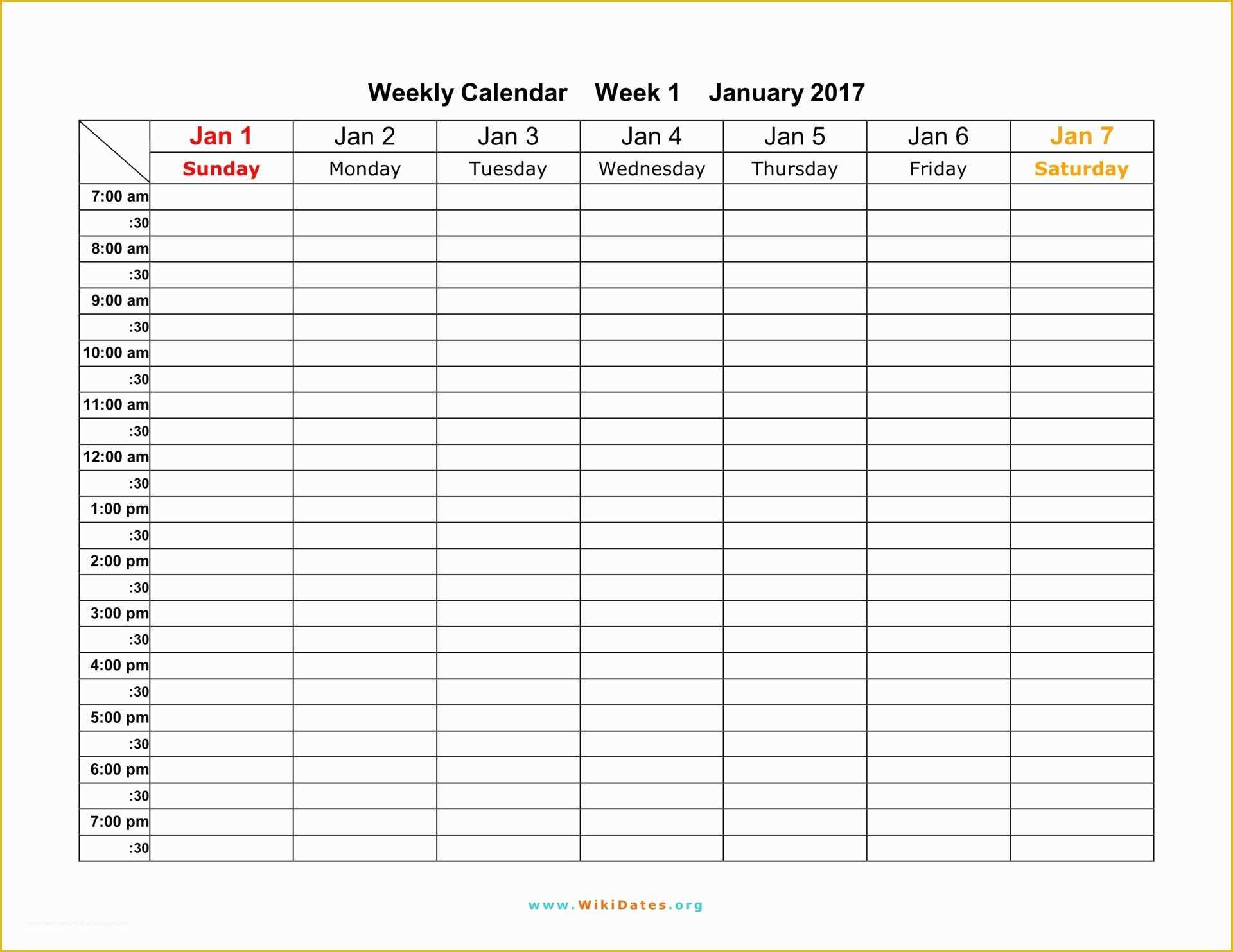 Free Work Calendar Template Of Weekly Calendar Download Weekly Calendar 2017 and 2018