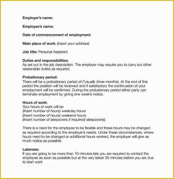 Free Work Contract Template Of 10 Job Contract Templates to Download for Free