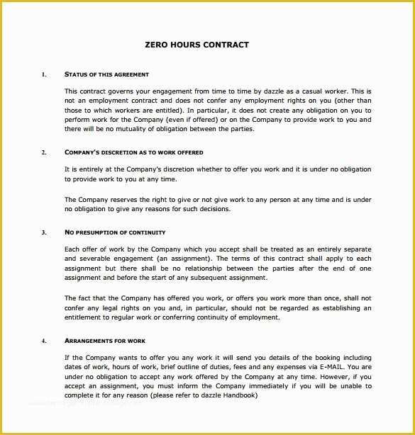Free Work Contract Template Of 18 Job Contract Templates Word Pages Docs