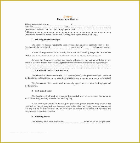 Free Work Contract Template Of 23 Contract Agreement Templates – Word Pdf Pages