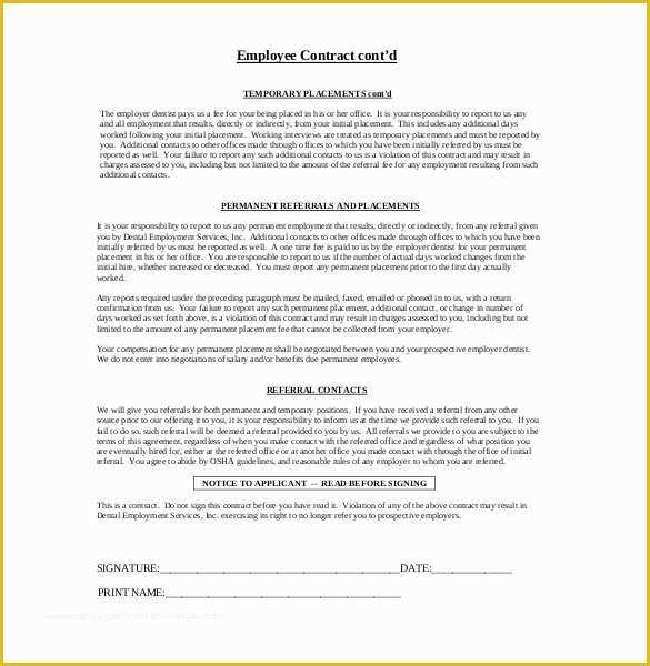 Free Work Contract Template Of 29 Employment Agreement Templates – Free Word Pdf format