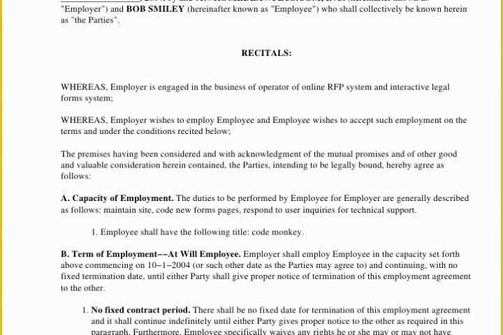 Free Work Contract Template Of Restaurant Employee Contract Template Free software and