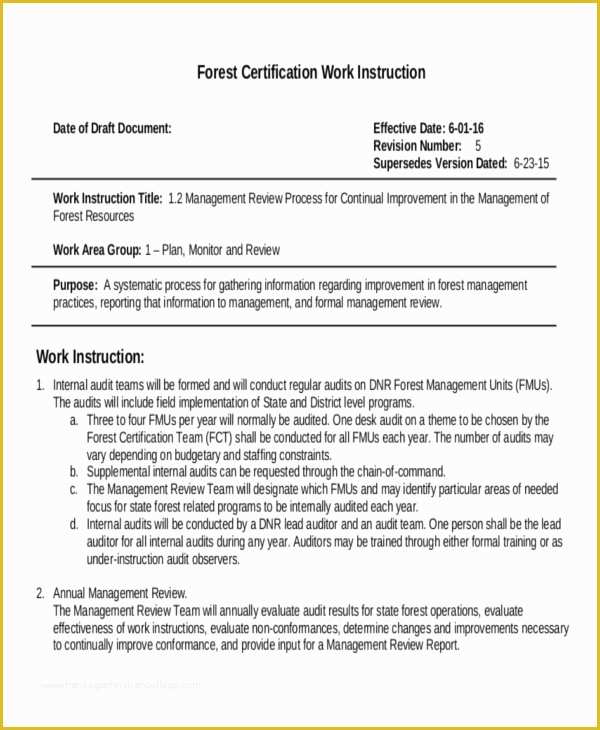 Free Work Instruction Template Downloads Of 9 Work Instruction Templates Free Sample Example