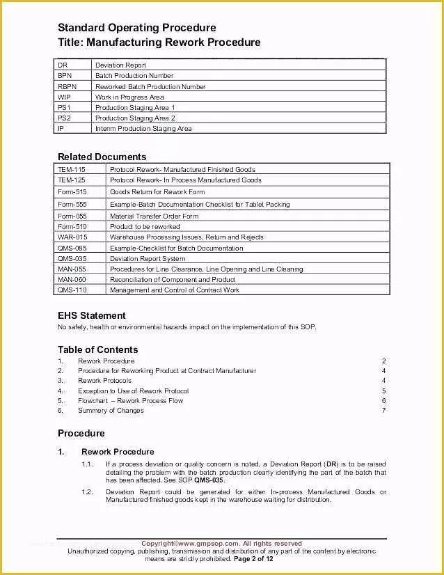 Free Work Instruction Template Downloads Of Manufacturing Instructions Template Safe Work Instruction