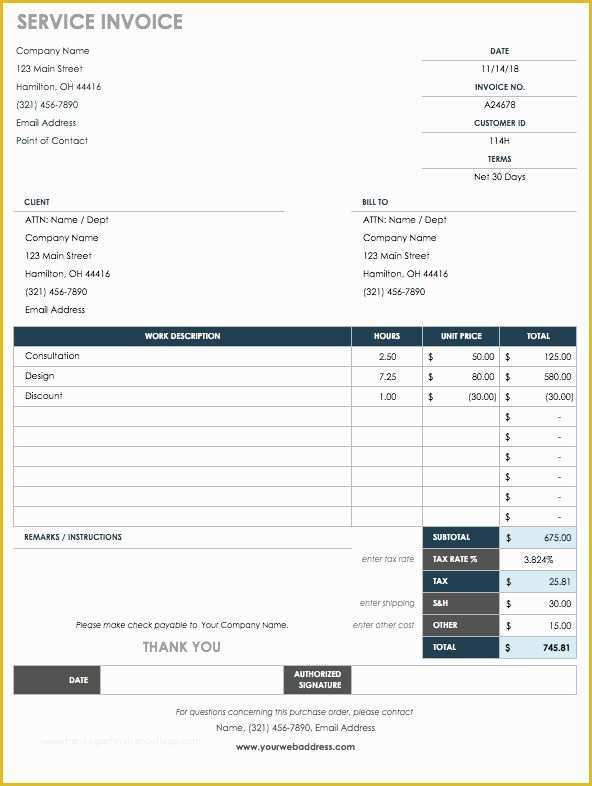 Free Work order Invoice Template Of 15 Free Work order Templates