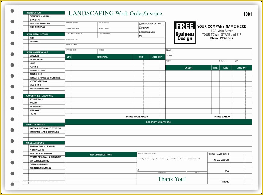 Free Work order Invoice Template Of 6537 3 Landscaping Work order Invoice