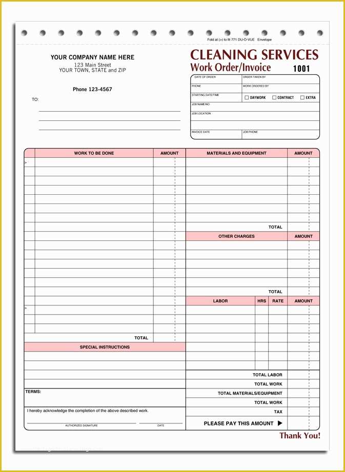 Free Work order Invoice Template Of House Cleaning Free Printable House Cleaning Invoices