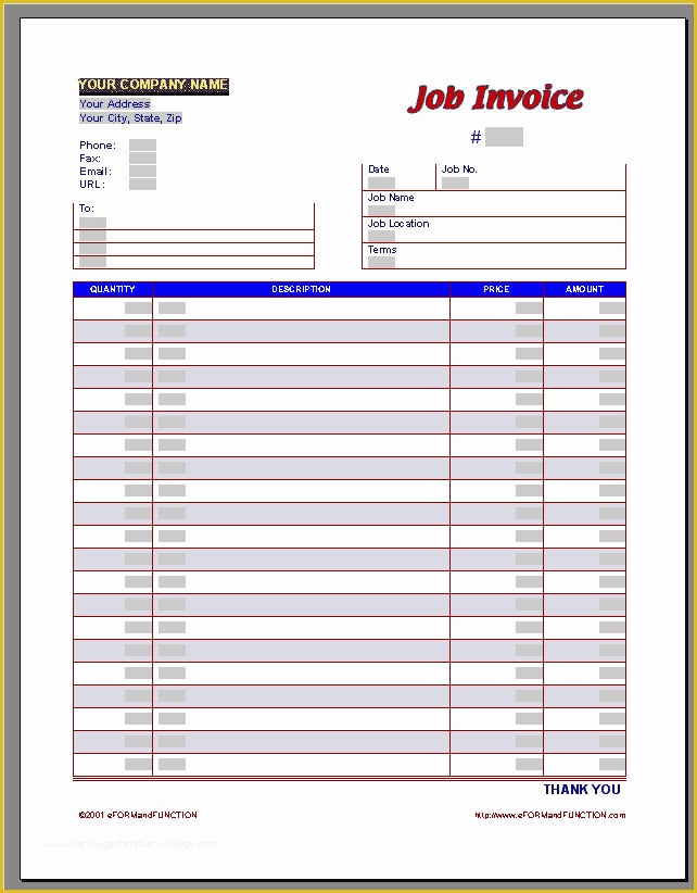 Free Work order Invoice Template Of Job Invoice Template