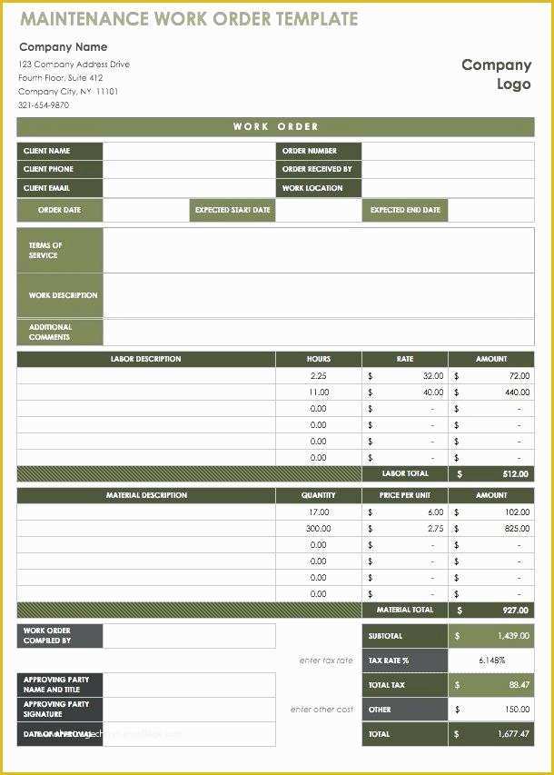 Free Work order Invoice Template Of order Invoice Template Invoice format Work Sample