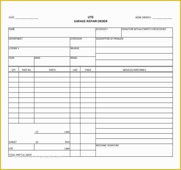 Free Work order Template Word Of 26 Work order Templates Numbers Pages