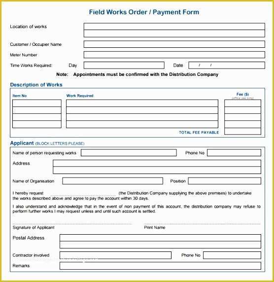 Free Work order Template Word Of 9 Production order form Template Ueapp