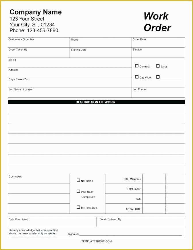 Free Work order Template Word Of Contract Template Free Templates Screen Printing for