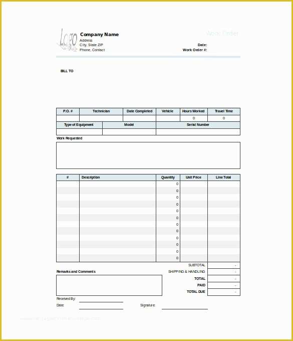 Free Work order Template Word Of Work order Template 23 Free Word Excel Pdf Document