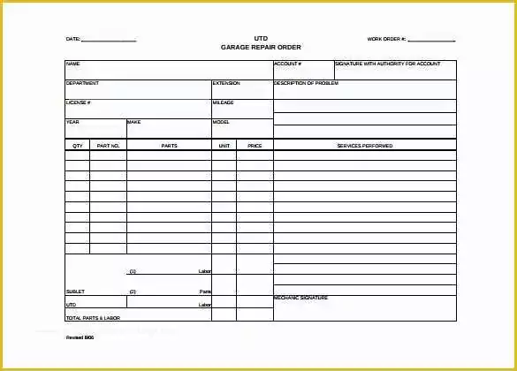 Free Work order Template Word Of Work order Template 23 Free Word Excel Pdf Document