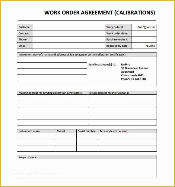 Free Work order Template Word Of Work order Template Word [doc] Free Work order Templates