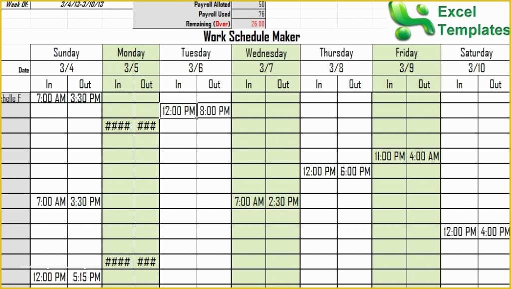 Free Work Schedule Maker Template Of Work Schedule Maker