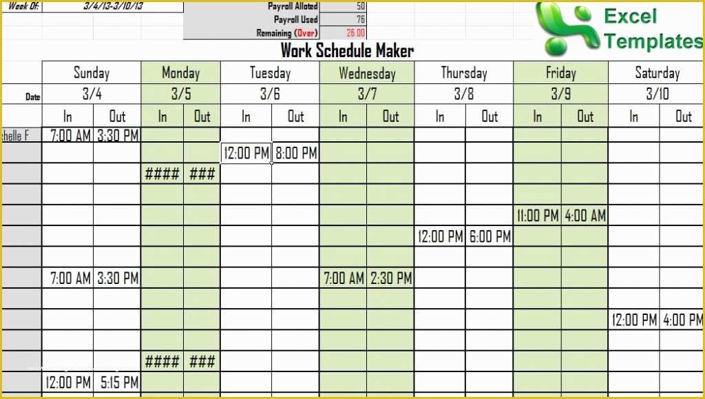 Free Work Schedule Maker Template Of Work Schedule Maker