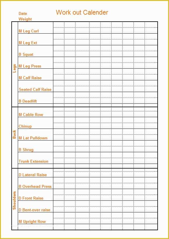 Free Workout Schedule Template Of 10 Sample Workout Calendar Templates to Download