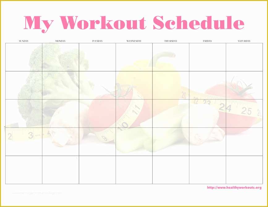Free Workout Schedule Template Of 31 Free Printable Exercise Calendars