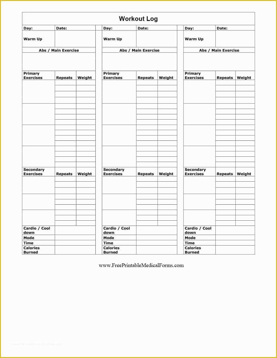 Free Workout Schedule Template Of 40 Effective Workout Log & Calendar Templates Template Lab