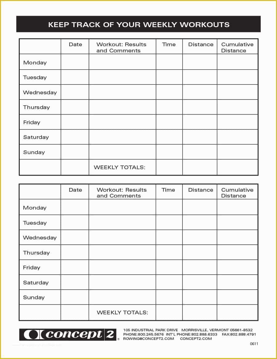 Free Workout Schedule Template Of 40 Effective Workout Log & Calendar