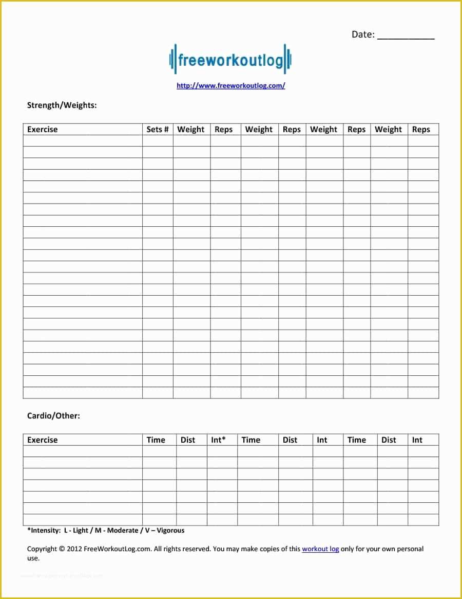 Free Workout Schedule Template Of 40 Effective Workout Log &amp; Calendar Templates Template Lab