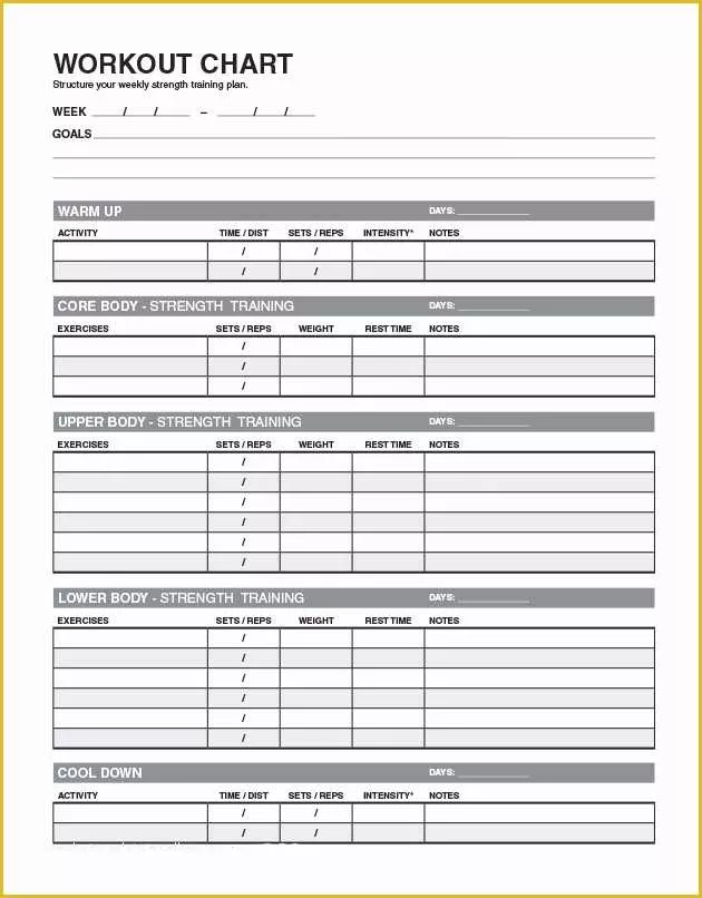 Free Workout Schedule Template Of 5 Sample Workout Schedules