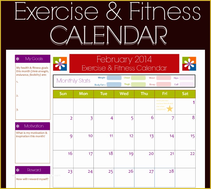 Free Workout Schedule Template Of 9 Fitness Calendar Templates Excel Templates