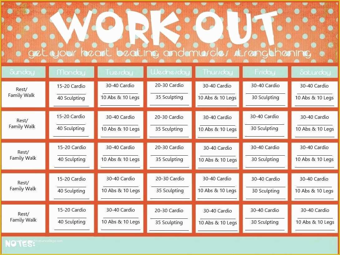 Free Workout Schedule Template Of Blank Printable Workout Calendar Template