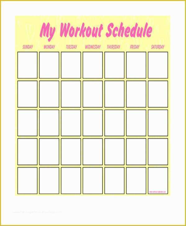 Free Workout Schedule Template Of Blank Workout Schedule Templates 7 Free Word Pdf