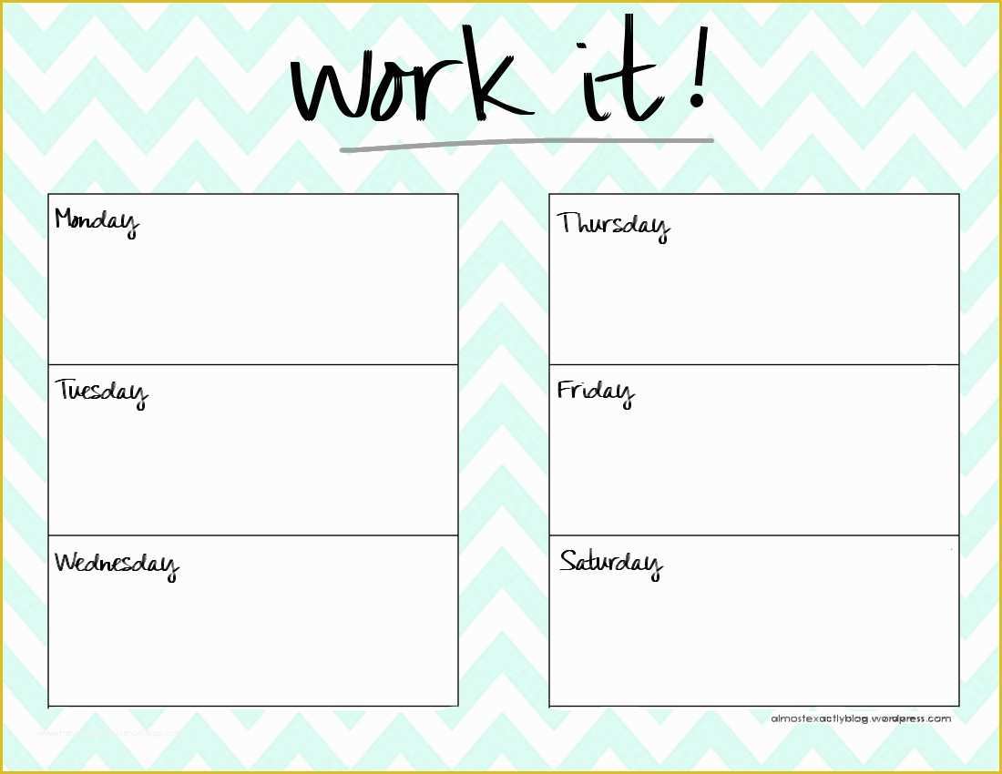 Free Workout Schedule Template Of Cute Weekly Planner Template Templates Station