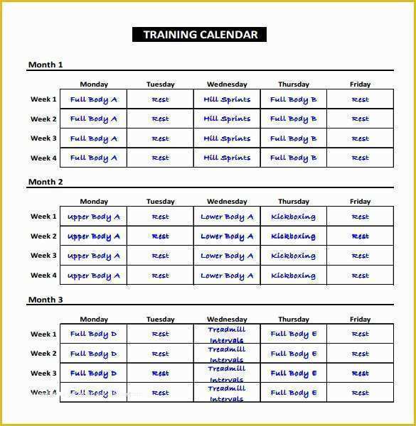 Free Workout Schedule Template Of Exercise Schedule Template – 7 Free Word Excel Pdf