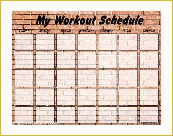 Free Workout Schedule Template Of Exercise Schedule Template – 7 Free Word Excel Pdf