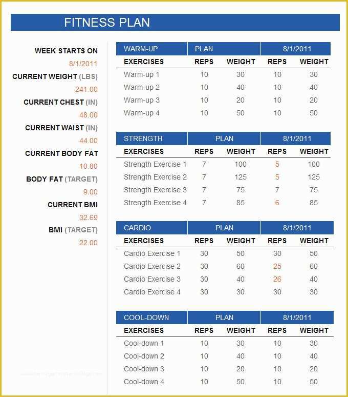 Free Workout Schedule Template Of Fitness Schedule Template 12 Free Excel Pdf Documents