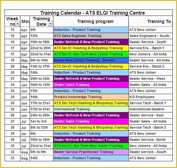 Free Workout Schedule Template Of Training Calendar Template 11 Free Download for Pdf