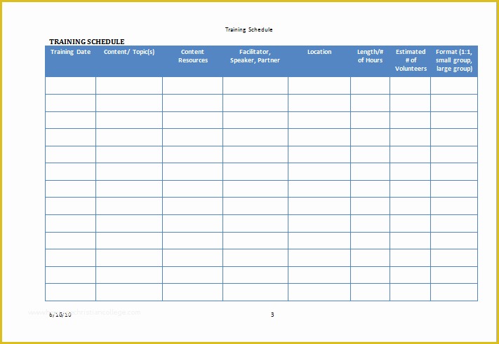 Free Workout Schedule Template Of Training Schedule Template