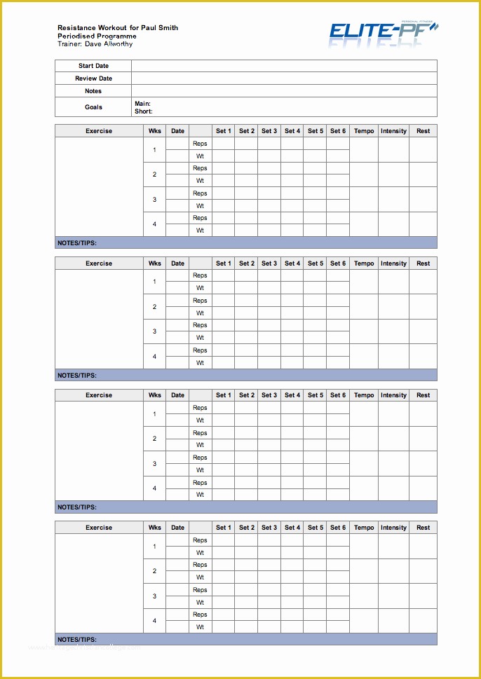 Free Workout Templates for Personal Trainers Of 29 Of Personal Trainer assessment Template