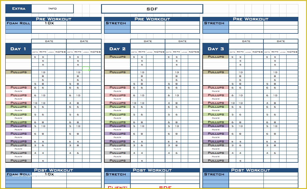Free Workout Templates for Personal Trainers Of Excel Workout Templates Free
