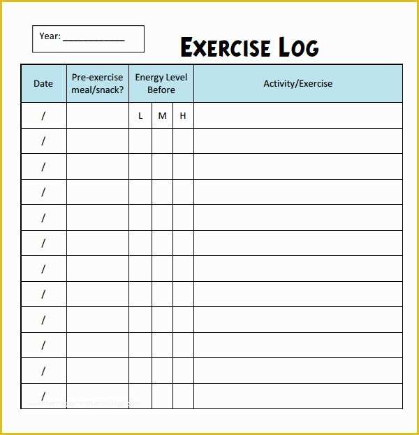 Free Workout Templates For Personal Trainers Of Sample Workout Log