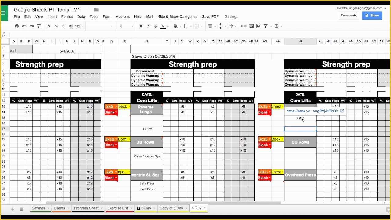 Free Workout Templates for Personal Trainers Of Setting Up Your Google Sheets Personal Training Template