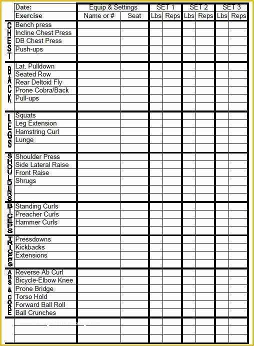 Free Workout Templates for Personal Trainers Of Weight Training Logs Free Blank Workout Logs
