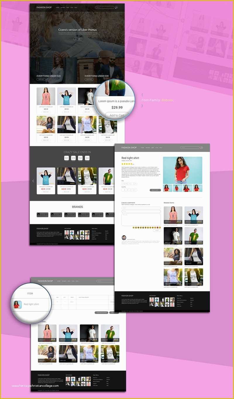 Free Xd Templates Of Fashion E Merce Website Template Xdguru