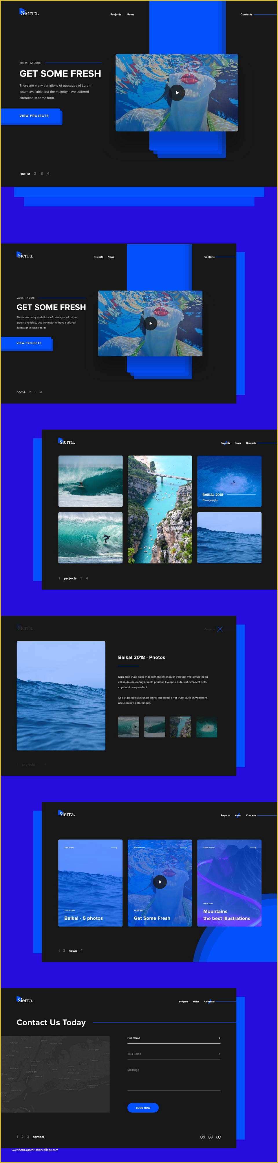 Free Xd Templates Of Sierra Free Personal Portfolio Xd · Pinspiry