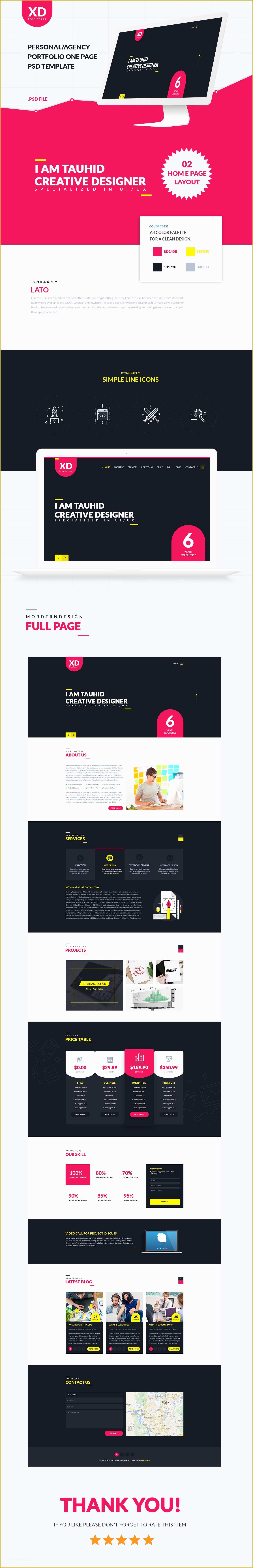 Free Xd Templates Of Xd Freelancer Personal Agency Portfolio E Page HTML