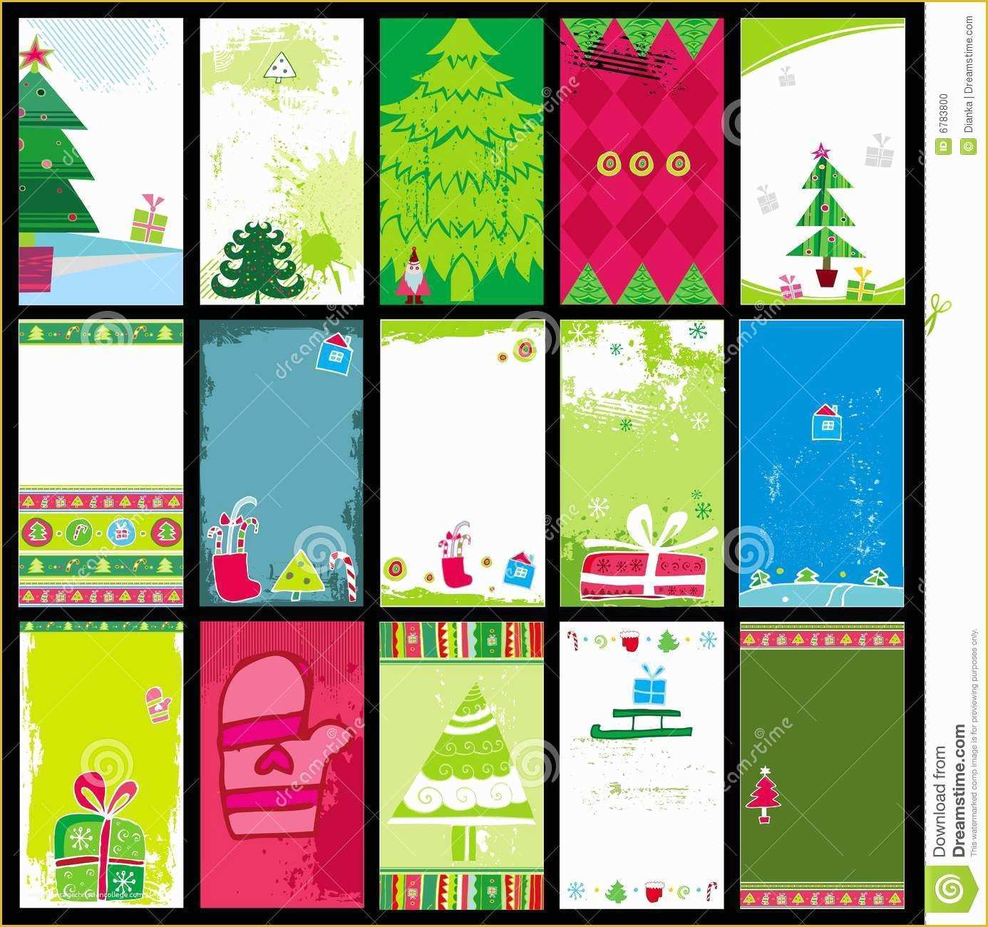 Free Xmas Postcards Templates Of Christmas Cards Templates Stock Vector Illustration Of